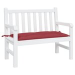 vidaXL Coussin de banc de jardin rouge bordeaux 110x50x7 cm