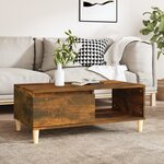 vidaXL Table basse Chêne fumé 90x50x36 5 cm Bois d'ingénierie