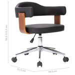 vidaXL Chaise pivotante à manger Noir Bois courbé et similicuir