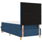 vidaXL Lit à ressorts avec matelas Bleu 90 x 200 cm tissu