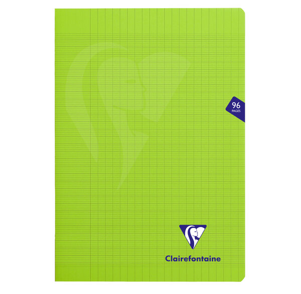 Cahier MIMESYS Piqué Polypro 21 x 29 7 cm 96 pages 90g Séyès Vert CLAIREFONTAINE