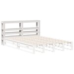 vidaXL Tête de lit avec étagères blanc 120 cm bois massif de pin
