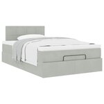 vidaXL Cadre de lit ottoman et matelas gris clair 120x200 cm velours