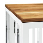 vidaXL Table basse argenté acier inoxydable et bois massif d'acacia