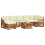 vidaXL Ensemble de canapés d'extérieur 8 pc Naturel et Crème