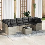 vidaXL Ensemble de canapé de jardin 8 Pièces Gris clair et gris foncé