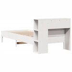 vidaXL Lit bibliothèque sans matelas blanc 90x190cm bois de pin massif