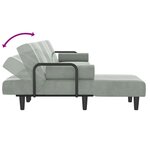vidaXL Canapé-lit en forme de L gris clair 260x140x70 cm velours