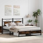 vidaXL Cadre de lit sans matelas chêne fumé 150x200 cm bois ingénierie