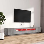 vidaXL Ensemble de meubles TV avec lumières LED 3 Pièces Sonoma gris