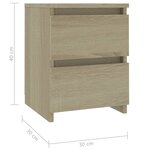 vidaXL Tables de chevet 2 Pièces Chêne sonoma 30x30x40 cm Bois ingénierie