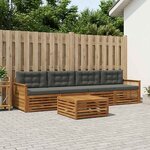 vidaXL Ensemble de canapés d'extérieur 5 pc Naturel et Anthracite