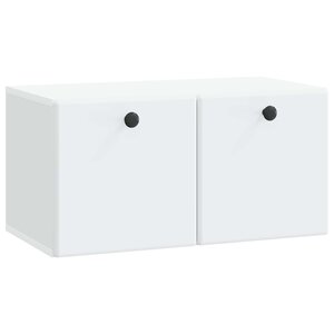 vidaXL Meuble TV mural 59 5 x 31 x 30 cm Blanc Bois d'ingénierie