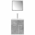 vidaXL Ensemble de meubles de salle de bain 3 Pièces gris béton