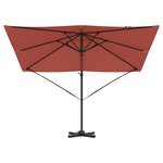vidaXL Parasol Roma Rouge 286 x 285 x 265 cm Polyester et Aluminium