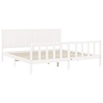 vidaXL Cadre de lit sans matelas blanc 200x200 cm bois massif de pin