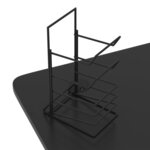 vidaXL Bureau de jeu à LED en forme de Z noir 110x60x75 cm