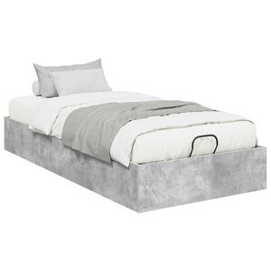 vidaXL Cadre de lit ottoman Gris béton 90 x 200 cm Bois d'ingénierie