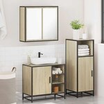 vidaXL Ensemble de meubles de salle de bain 3 Pièces chêne sonoma