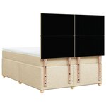 vidaXL Sommier à lattes de lit avec matelas Crème 160x200 cm Tissu