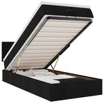 vidaXL Lit ottoman avec matelas noir 90x200 cm tissu