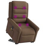 vidaXL Fauteuil inclinable de massage électrique Marron Tissu
