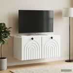 vidaXL Meuble TV mural Blanc 59 5 x 31 x 30 cm Bois d'ingénierie