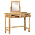 vidaXL Table de coiffeuse avec miroir en bois massif de manguier brut