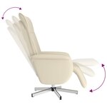 vidaXL Fauteuil inclinable de massage et repose-pieds crème similicuir