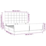 vidaXL Cadre de lit avec tête de lit Crème 180 x 200 cm Tissu