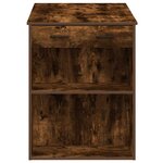 vidaXL Bureau avec tiroir et étagère chêne fumé bois d'ingénierie