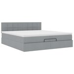 VidaXL Cadre de lit ottoman avec matelas gris clair 200x200 cm tissu
