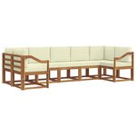 vidaXL Ensemble de canapés d'extérieur 7 pc Naturel et Crème