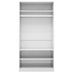 vidaXL Garde-robe Blanc brillant 100x50x200 cm Bois d'ingénierie