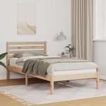 vidaXL Cadre de lit Marron 75 x 190 cm Bois massif en pin