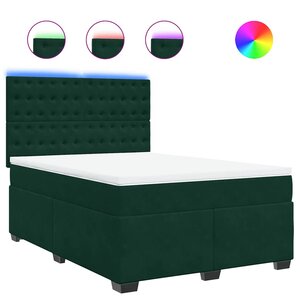 vidaXL Sommier à lattes de lit et matelas Vert foncé 140x200cm Velours