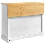 VidaXL Rangement de cuisine Blanc et Cire de Miel 112 x 70 x 91 5 cm