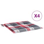 vidaXL Coussins de chaise de jardin lot de 4 carreaux rouges 40x40x3cm