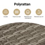 vidaXL Tables d'appoint de jardin 2 Pièces dessus en bois gris poly rotin