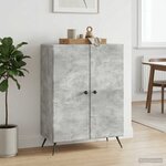 vidaXL Buffet Gris béton 66 x 34 5 x 90 cm Bois d'ingénierie