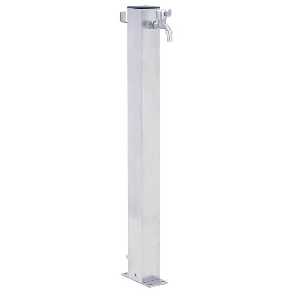 vidaXL Colonne à eau de jardin 60 cm acier inoxydable carré