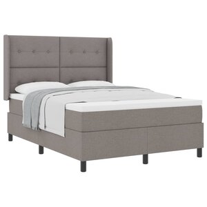 vidaXL Lit à ressorts avec matelas Taupe 190 x 140 cm tissu