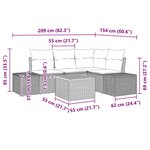 vidaXL Ensemble de canapé de jardin 5 Pièces Beige Poly rotin