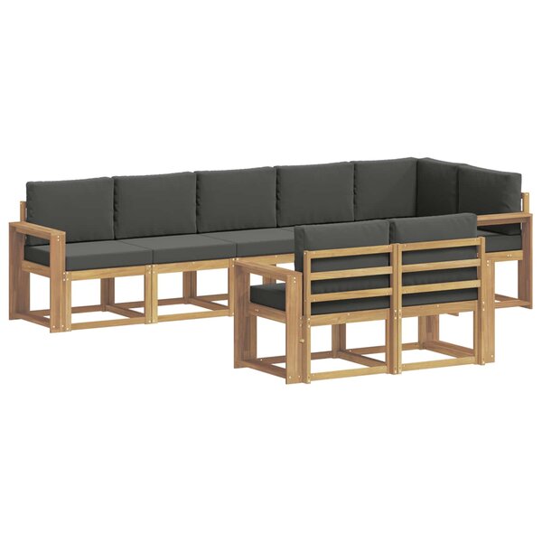 vidaXL Ensemble de canapés d'extérieur 8 pc Blanc et anthracite