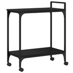vidaXL Chariot de cuisine noir 60 5x31x72 5 cm bois d'ingénierie