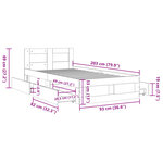 vidaXL Cadre de lit et tête de lit sans matelas gris béton 90x200 cm