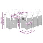 vidaXL Ensemble de bistro de jardin 9 Pièces coussins marron poly rotin