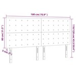 vidaXL Tête de lit à LED Noir 180x5x118/128 cm Velours