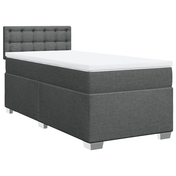 vidaXL Sommier à lattes de lit avec matelas Gris foncé 80x200 cm Tissu
