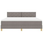 vidaXL Lit boxspring avec matelas Taupe 180 x 200 cm tissu